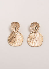 Disc Drop Earrings Gold