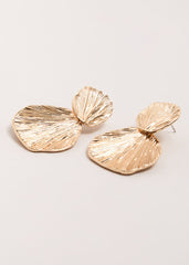 Disc Drop Earrings Gold
