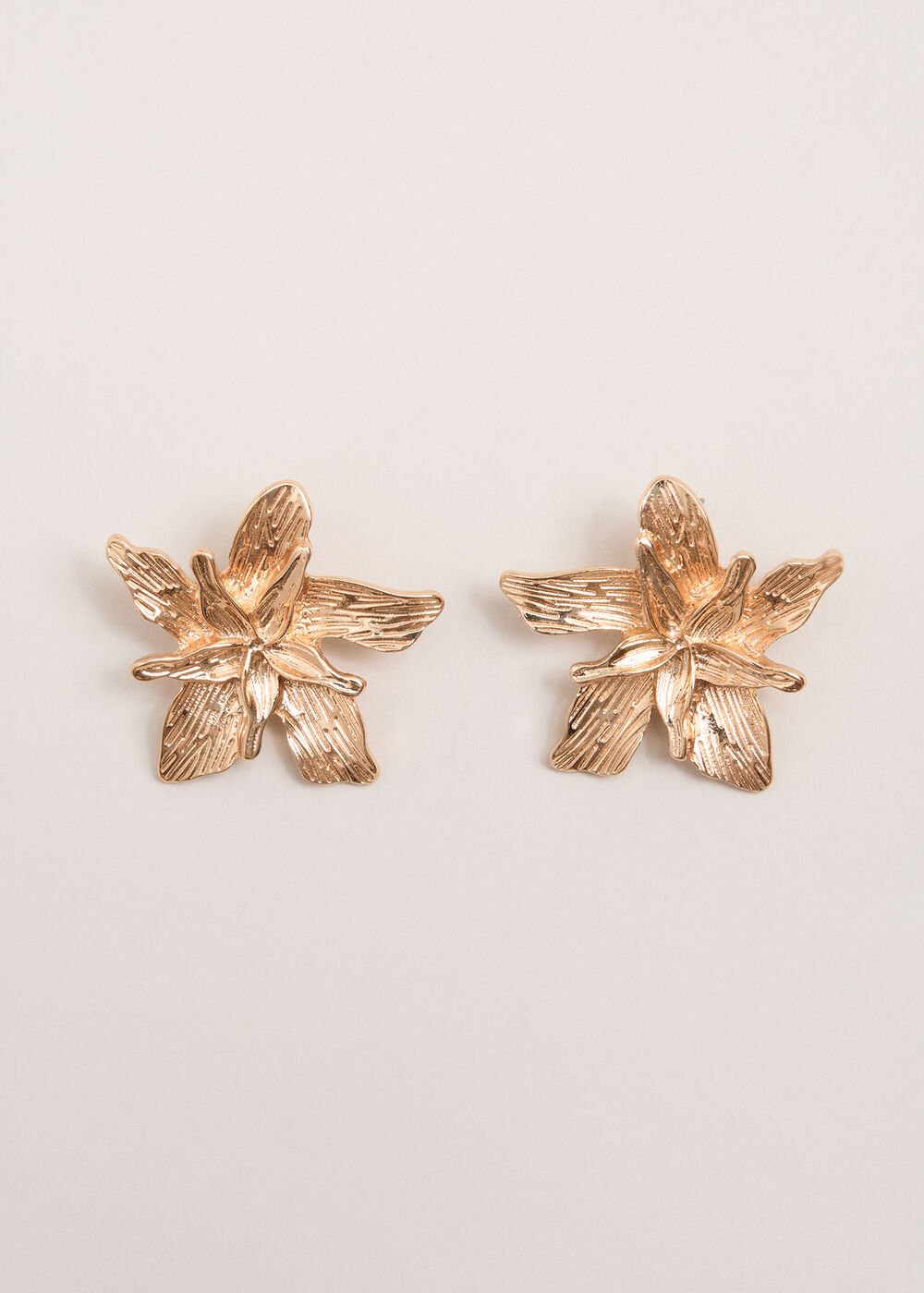 Flower Stud Earrings Gold