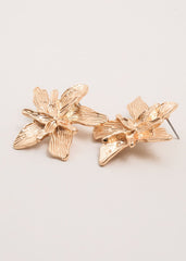 Flower Stud Earrings Gold