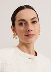 Flower Stud Earrings Gold