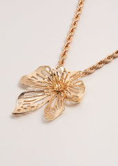 Flower Necklace Gold