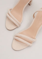 Suede Block Sandals Neutral