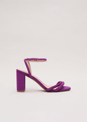 Suede Block Sandals Purple