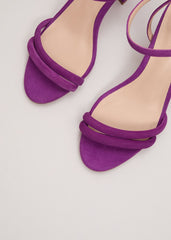 Suede Block Sandals Purple