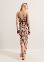 Vienna Beaded Dress Latte