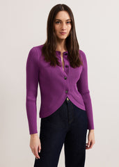 Sharna Button Shrug Purple