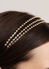 Metal Stone Headband Gold