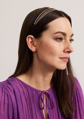 Metal Stone Headband Gold