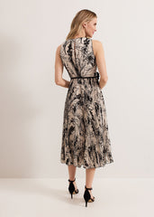 Sandra Printed Dress Black/Ivory