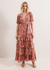Elanie Shimmer Dress Pale Pink