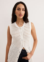 Polly Crochet Cardi Ivory