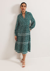 Petite Tiered Dress Green