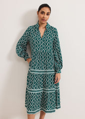Petite Tiered Dress Green