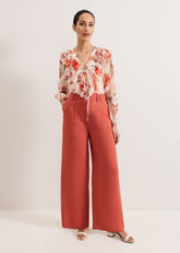 Lottie Linen Trouser Brown