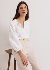 Daisy Poplin Blouse Ivory