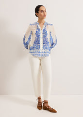 Marisa Linen Blouse Blue