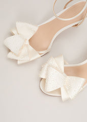 Pearl Bow Sandals Ivory