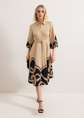 Breena Printed Midi Neutral