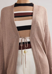 Tasha Linen Cardigan Brown