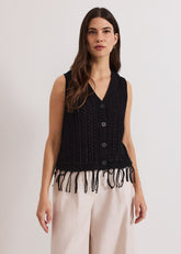 Quinn Knit Waistcoat Black