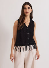 Quinn Knit Waistcoat Black