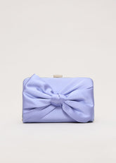 Satin Knot Clutch Pale Blue