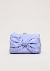 Satin Knot Clutch Pale Blue