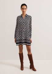 Eleanor Swing Dress Navy/Ivory