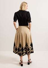 Sophia Print Skirt Stone