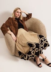 Sophia Print Skirt Stone