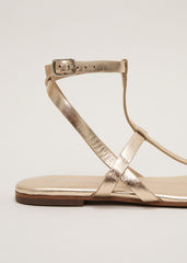 Strappy Flat Sandals Gold