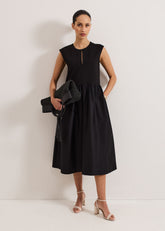 Jenny Mix Woven Dress Black