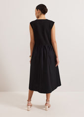 Jenny Mix Woven Dress Black