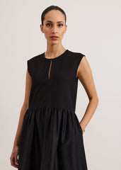 Jenny Mix Woven Dress Black