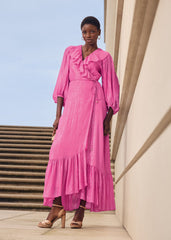 Araminta Wrap Dress Pink
