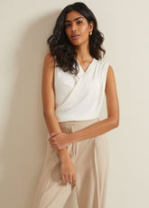 Sutton Drape Top Ivory