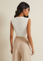 Sutton Drape Top Ivory