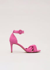 Suede Twist Sandal Pink