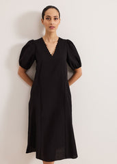 Milly Linen Dress Black