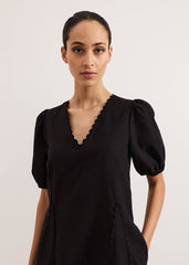 Milly Linen Dress Black