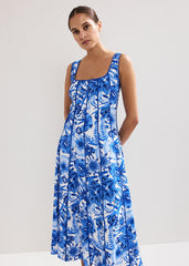 Goldie Printed Dress Blue
