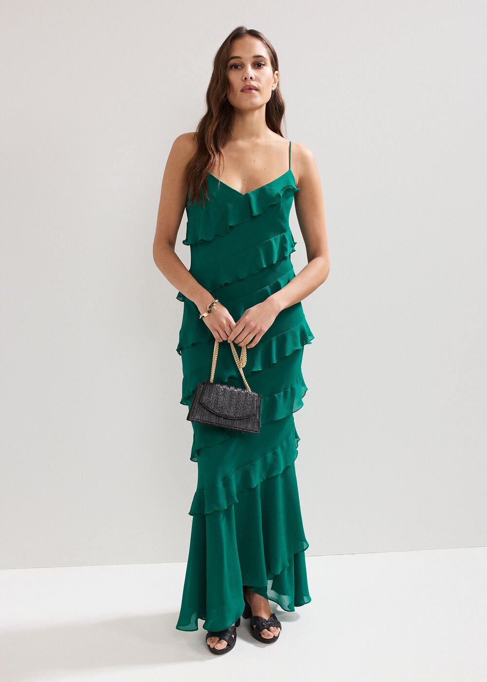 Keegan Ruffle Dress Green