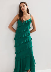 Keegan Ruffle Dress Green