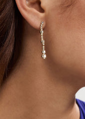 Stone Drop Earrings Gold