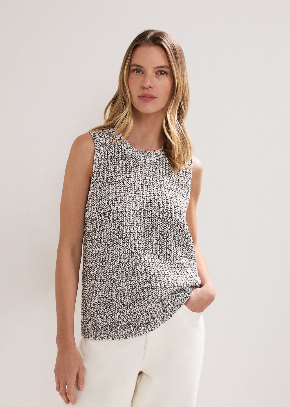 Lorelle Knit Tank Black/Ivory