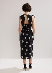 Joslyne Spot Dress Black/Ivory