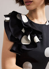 Joslyne Spot Dress Black/Ivory