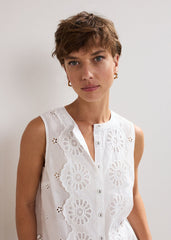 Tilda Broderie Top White