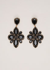 Stone Drop Earrings Black
